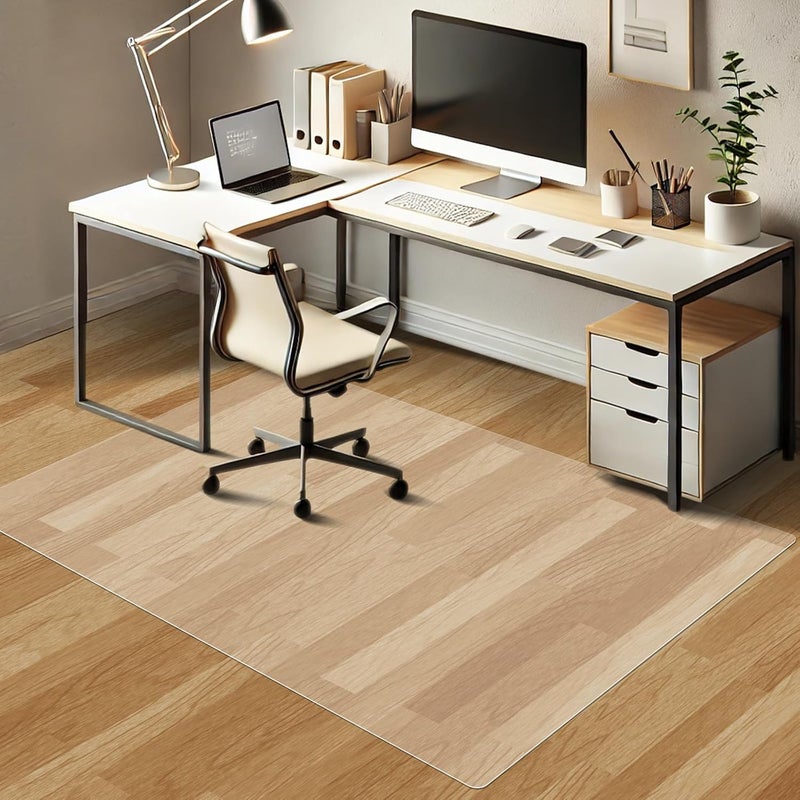 Azadx Chair Mat for Hardwood 60"x 48" Large Office Chair Mat for Hardwood Floors Protector Mat for Office Chair Easy Glide Rolling Plastic Clear Desk Computer Chair Mats for Home Offices - Image 2